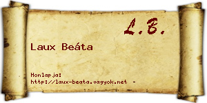 Laux Beáta névjegykártya